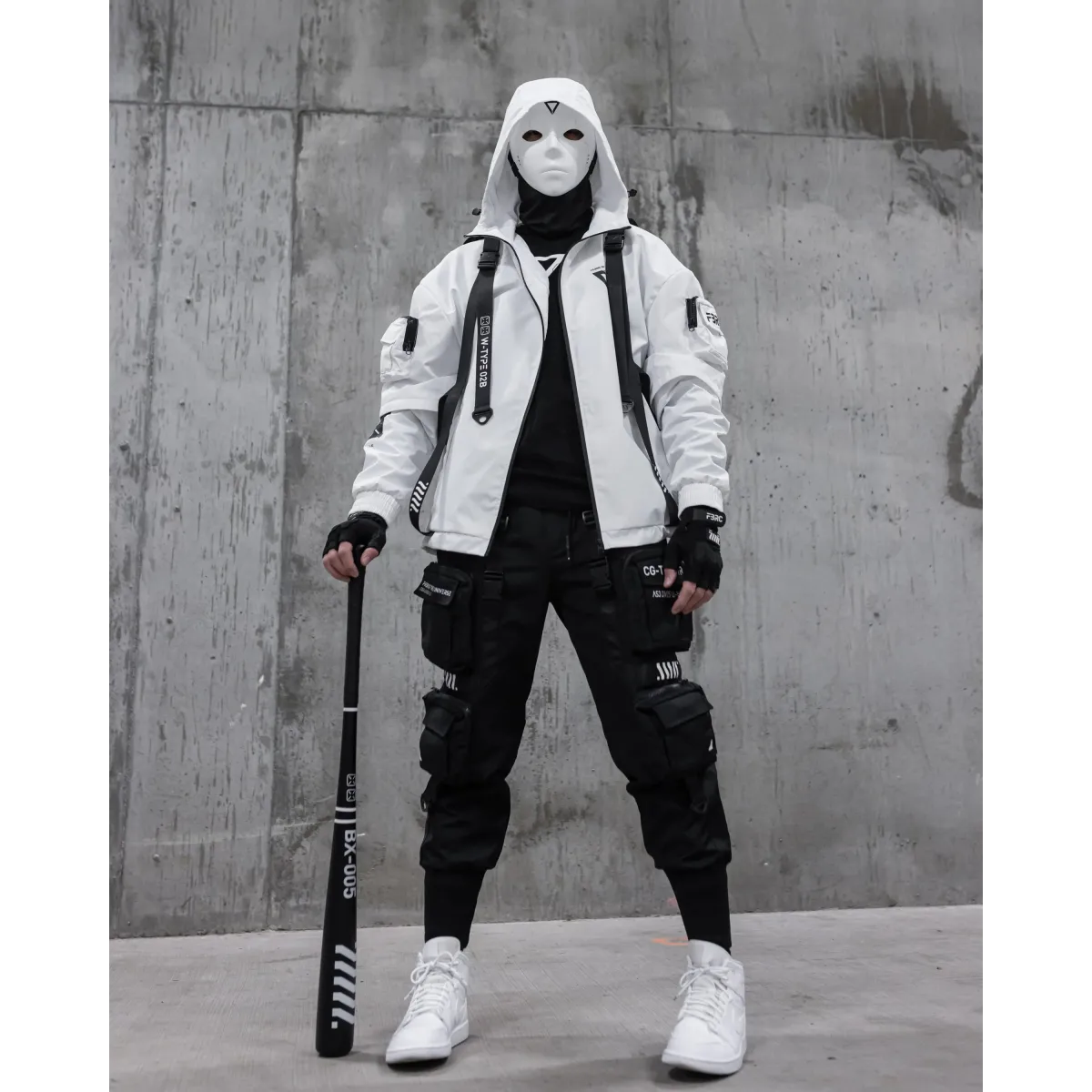Genova 01A White Resin Face Mask - Harajuku Style - Cosplay Outfit - 8
