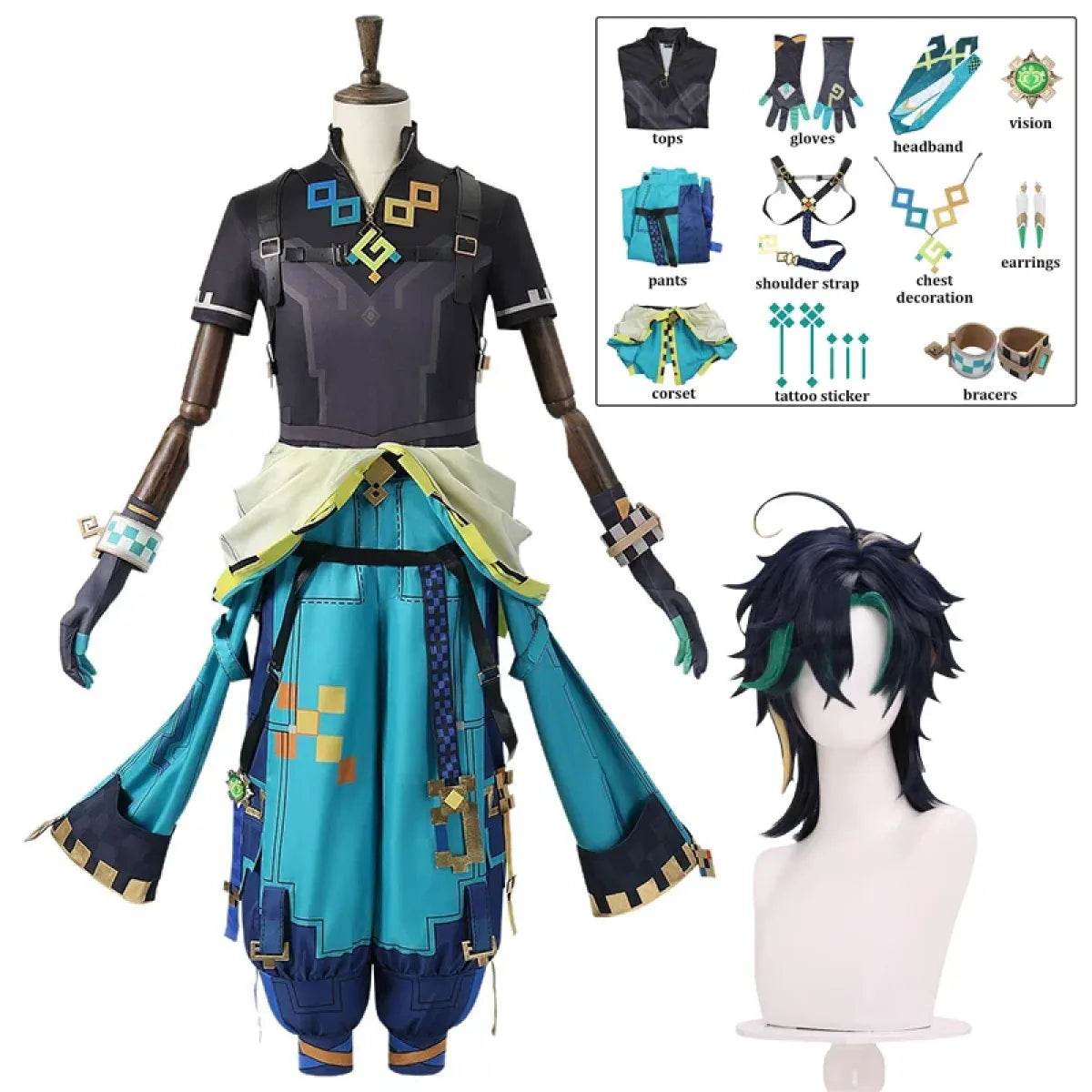 Kinich Genshin Impact Cosplay Costume with Wig - Cosplay - Cosplay - 1