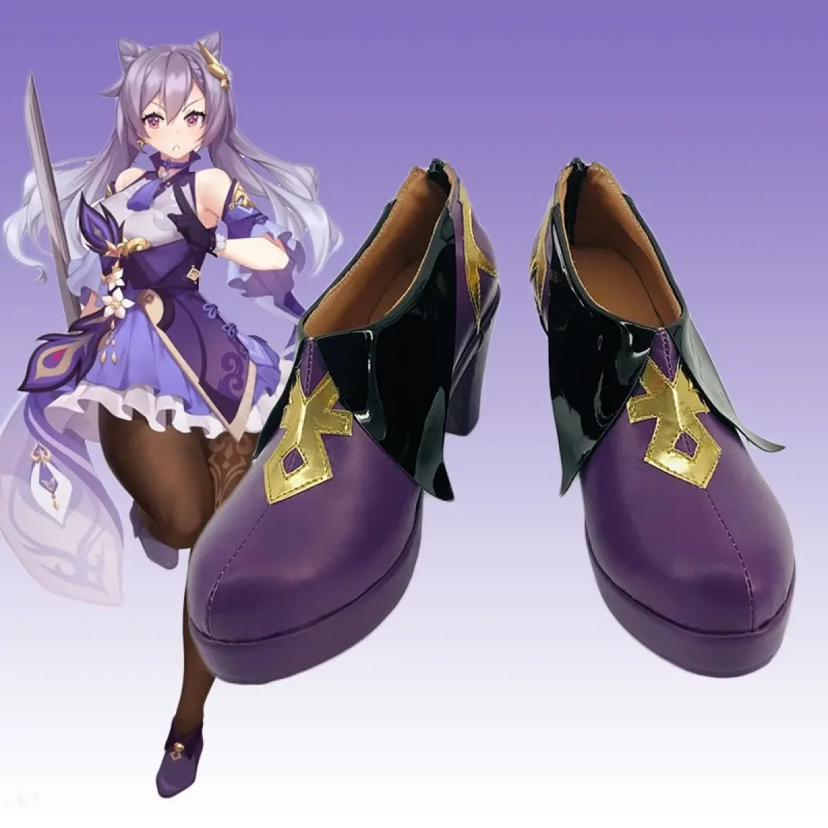 Keqing Genshin Impact Cosplay Set with Wig & Shoes - Accessories - Cosplay - 8