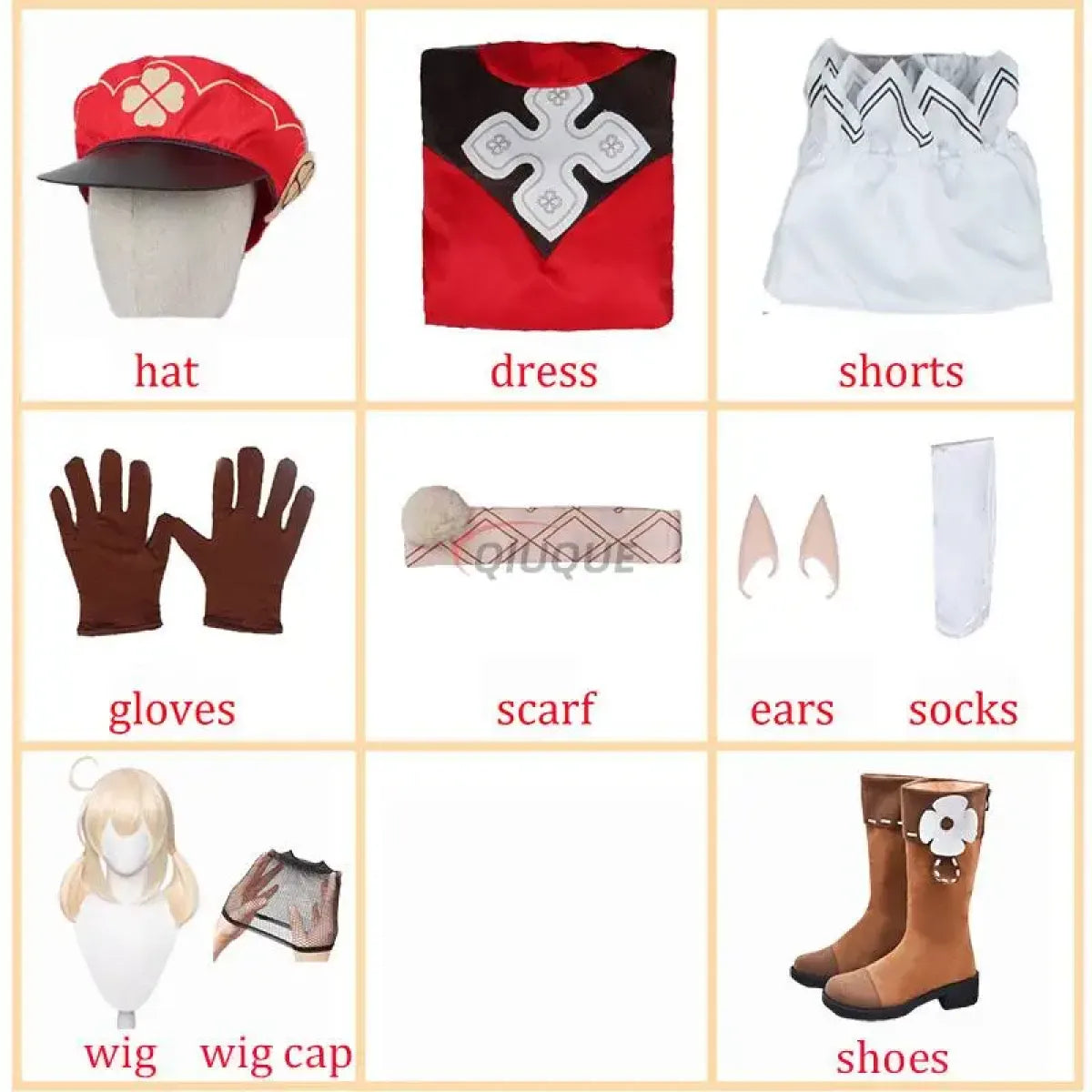 Genshin Impact Klee Cosplay Set with Wig & Boots - Cosplay - Cosplay - 1