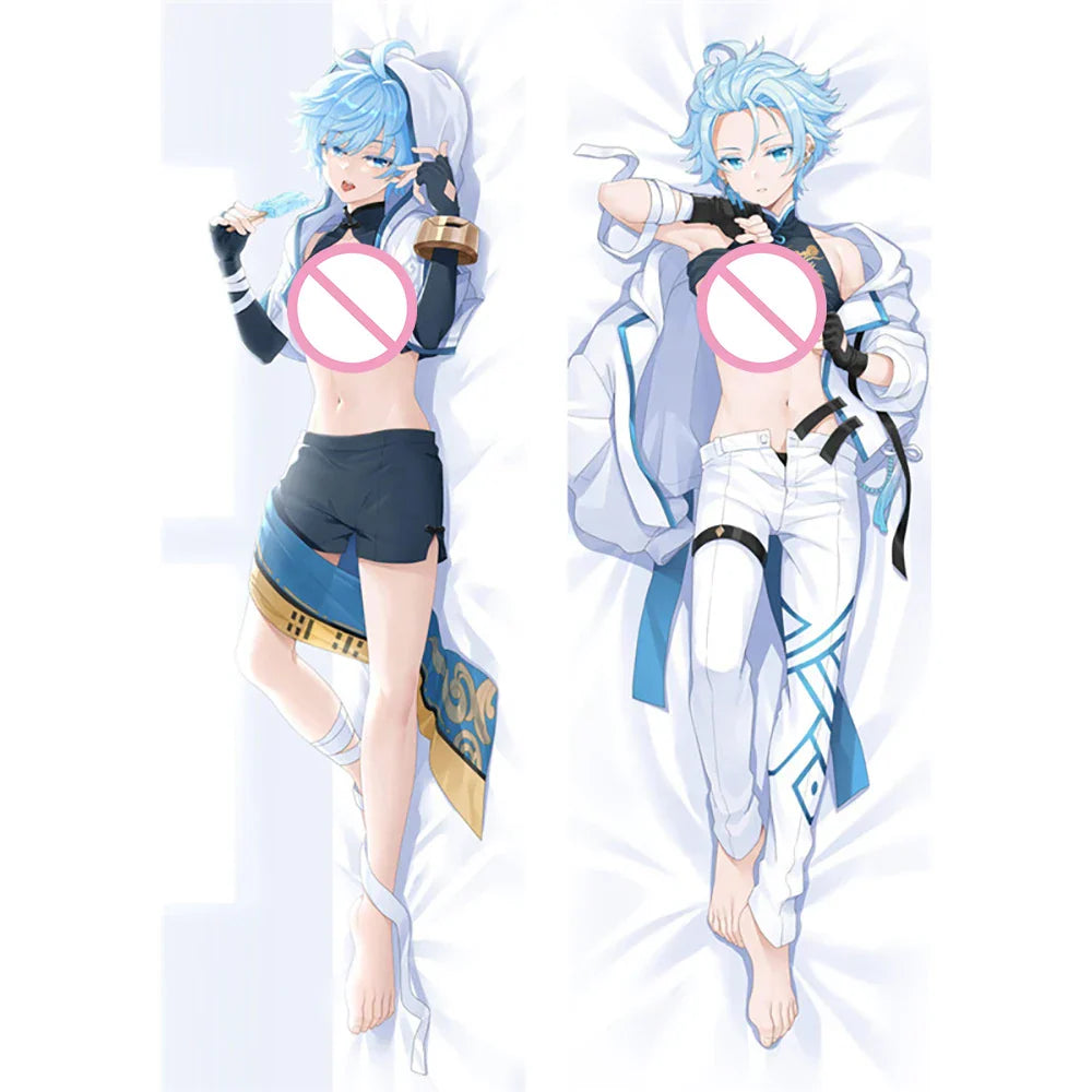 Chongyun Genshin Impact Dakimakura - Custom Printed Anime Pillow Case - 22021-2 / 34x100cm Peachskin - Anime - Clothing