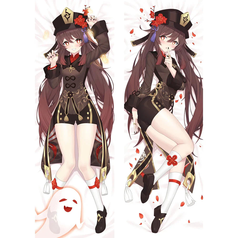 Hu Tao Genshin Impact Dakimakura - Double-sided Anime Hugging Pillow Case - 21543 / 34x100cm 2WAY - Anime - Clothing