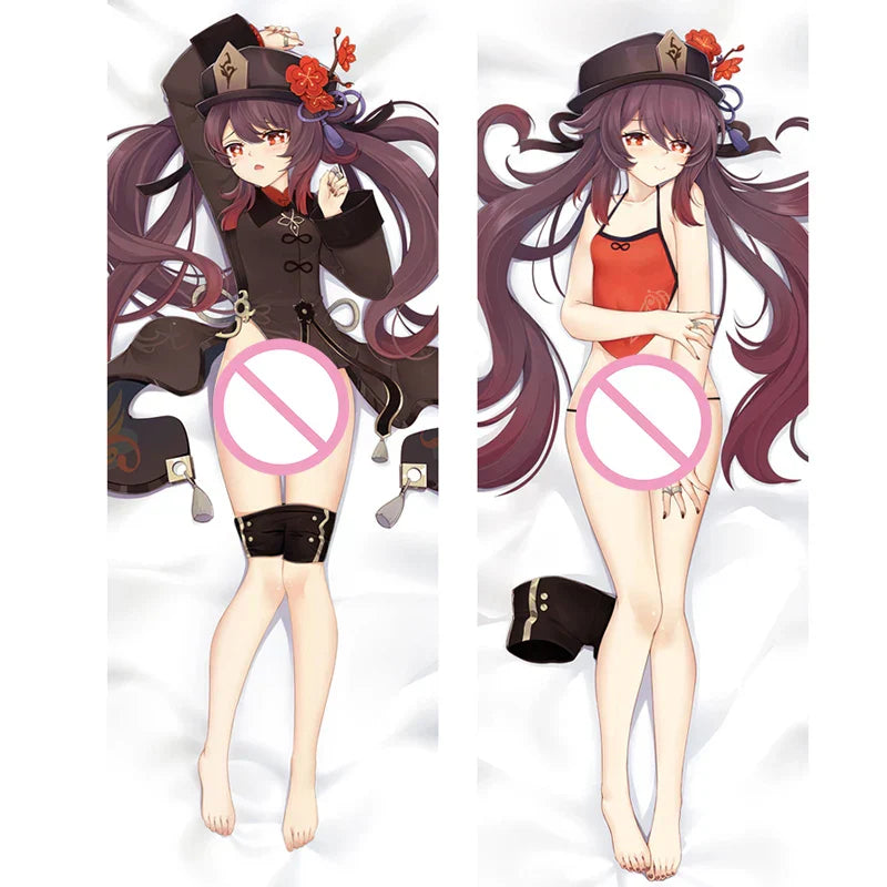 Hu Tao Genshin Impact Dakimakura - Double-sided Anime Hugging Pillow Case - 21012-2 / 34x100cm 2WAY - Anime - Clothing