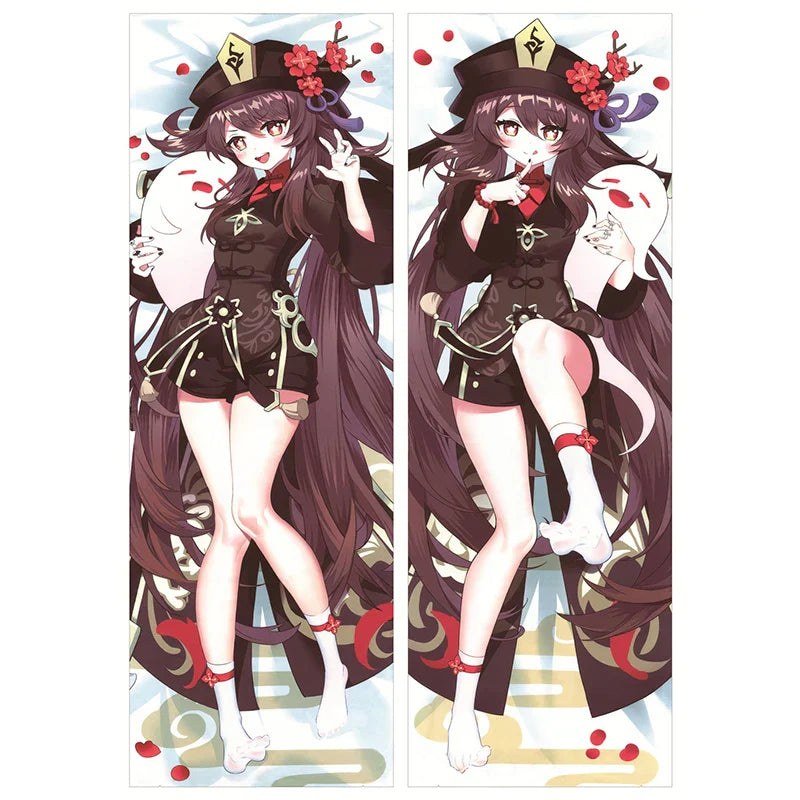 Hu Tao Genshin Impact Dakimakura - Double-sided Anime Hugging Pillow Case - B227-11 / 34x100cm 2WAY - Anime - Clothing