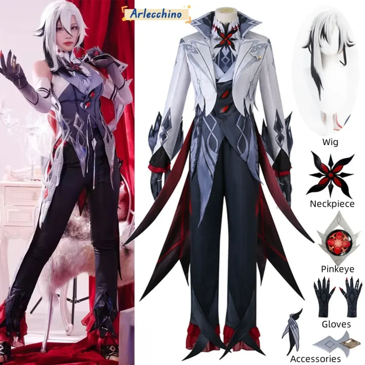 Arlecchino The Knave Cosplay – Genshin Impact Fatui Harbinger - Cosplay - Cosplay - 1