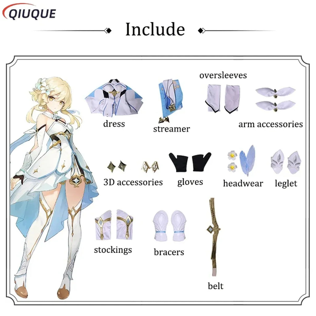 Lumine Genshin Impact Cosplay Dress Set with Wig - All Dresses - Cosplay - 2