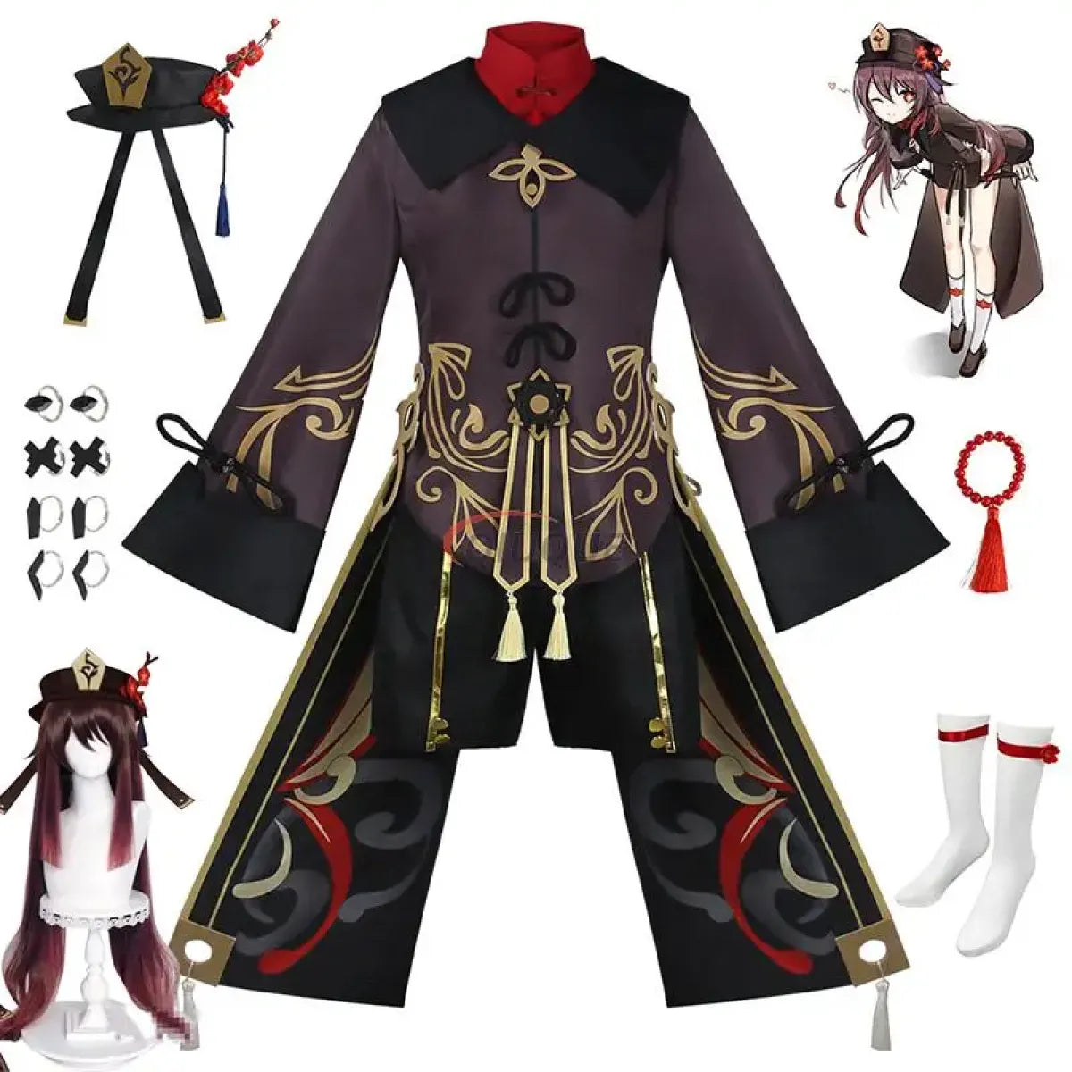 Hu Tao Genshin Impact Cosplay Costume Set - Dresses - Cosplay - 1