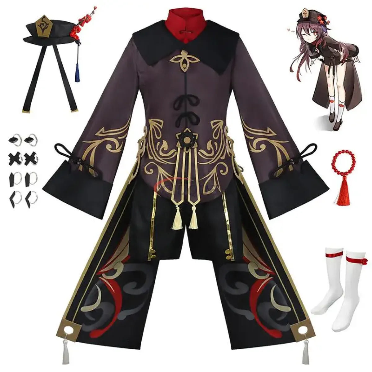 Hu Tao Genshin Impact Cosplay Costume Set - Dresses - Cosplay - 5