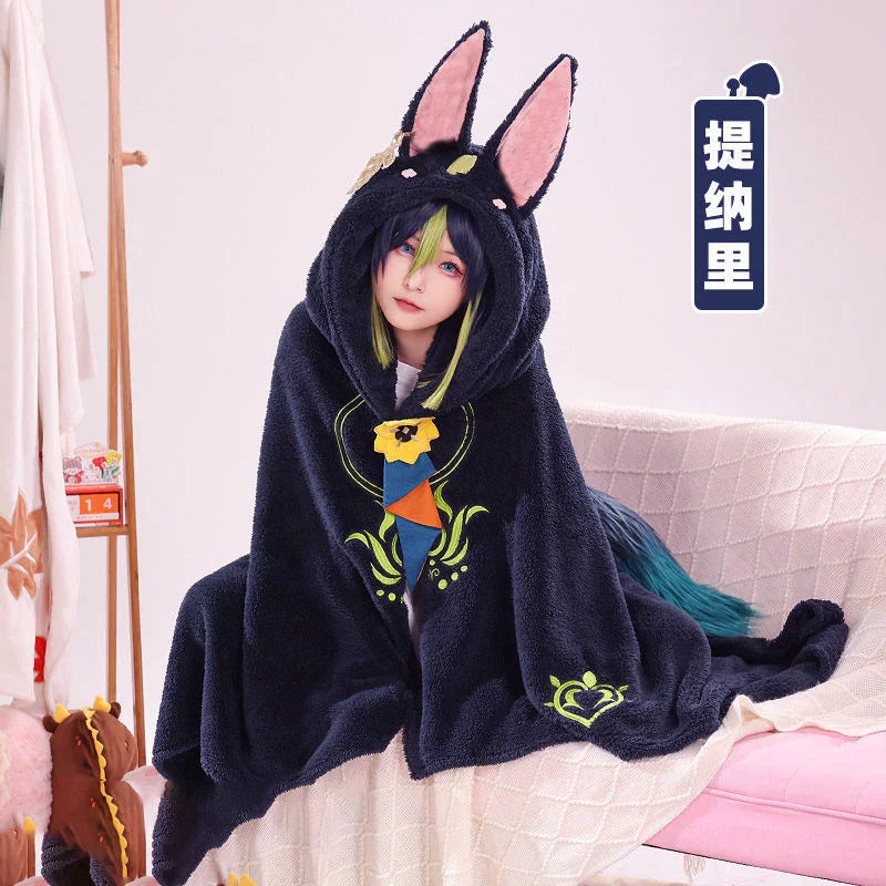 Genshin Impact Venti Blanket Cloak - Kaeya Zhongli Hooded Cape - Tighnari / 100X155CM - Jackets & Coats - Blankets - 10