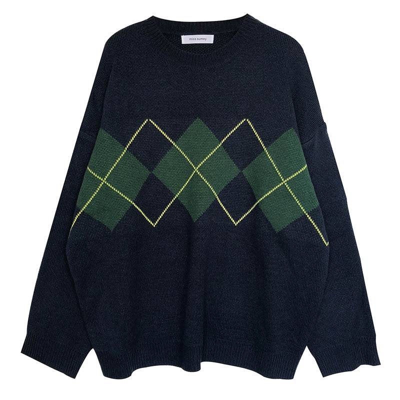 Geometric Patterned Autumn Sweater - Sweaters - Shirts & Tops - 4 - 2024