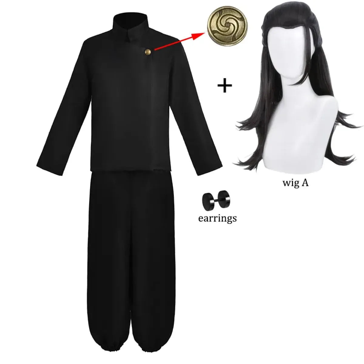 Geto Suguru Jujutsu Kaisen Cosplay Set with Wig & Earrings - Cosplay - Cosplay - 1