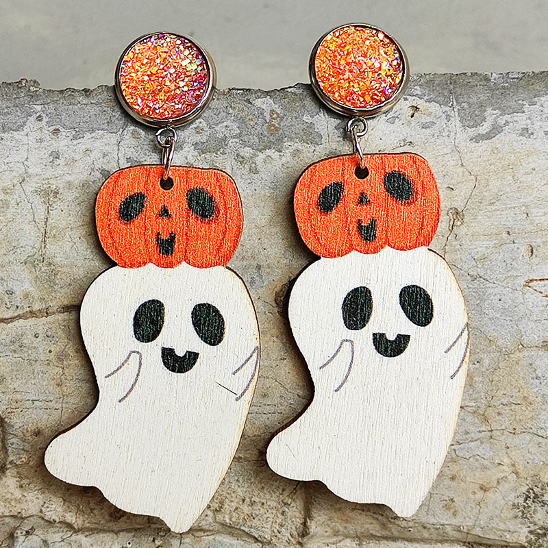 Ghost Shape Wooden Dangle Earrings - Style B / One Size - Women’s Jewelry - Earrings - 2 - 2024