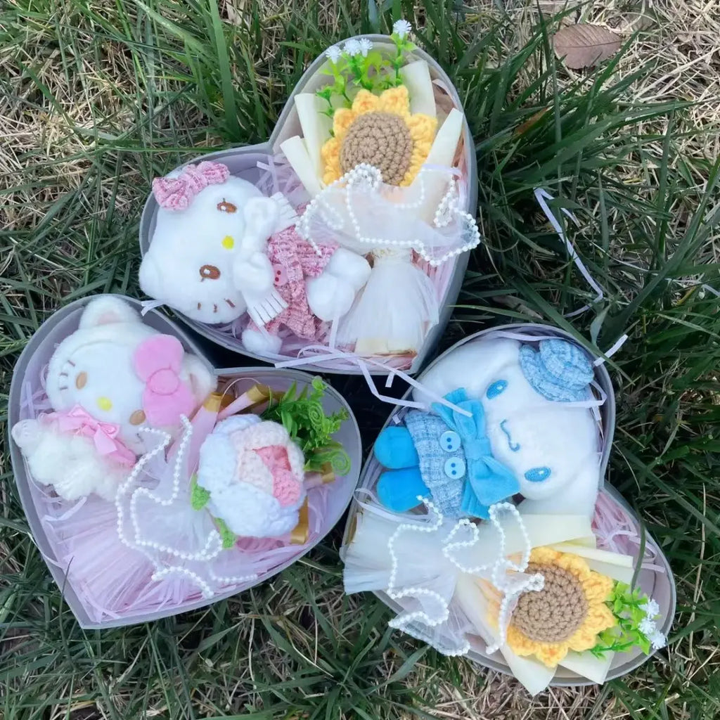 Kawaii Plush Gift Box – Kuromi My Melody Hello Kitty Heart Box Gift Set - Christmas - Plushie - 2