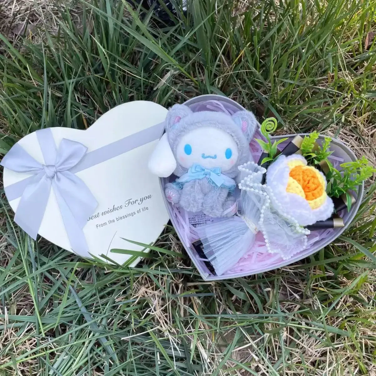 Kawaii Plush Gift Box – Kuromi My Melody Hello Kitty Heart Box Gift Set - Christmas - Plushie - 6