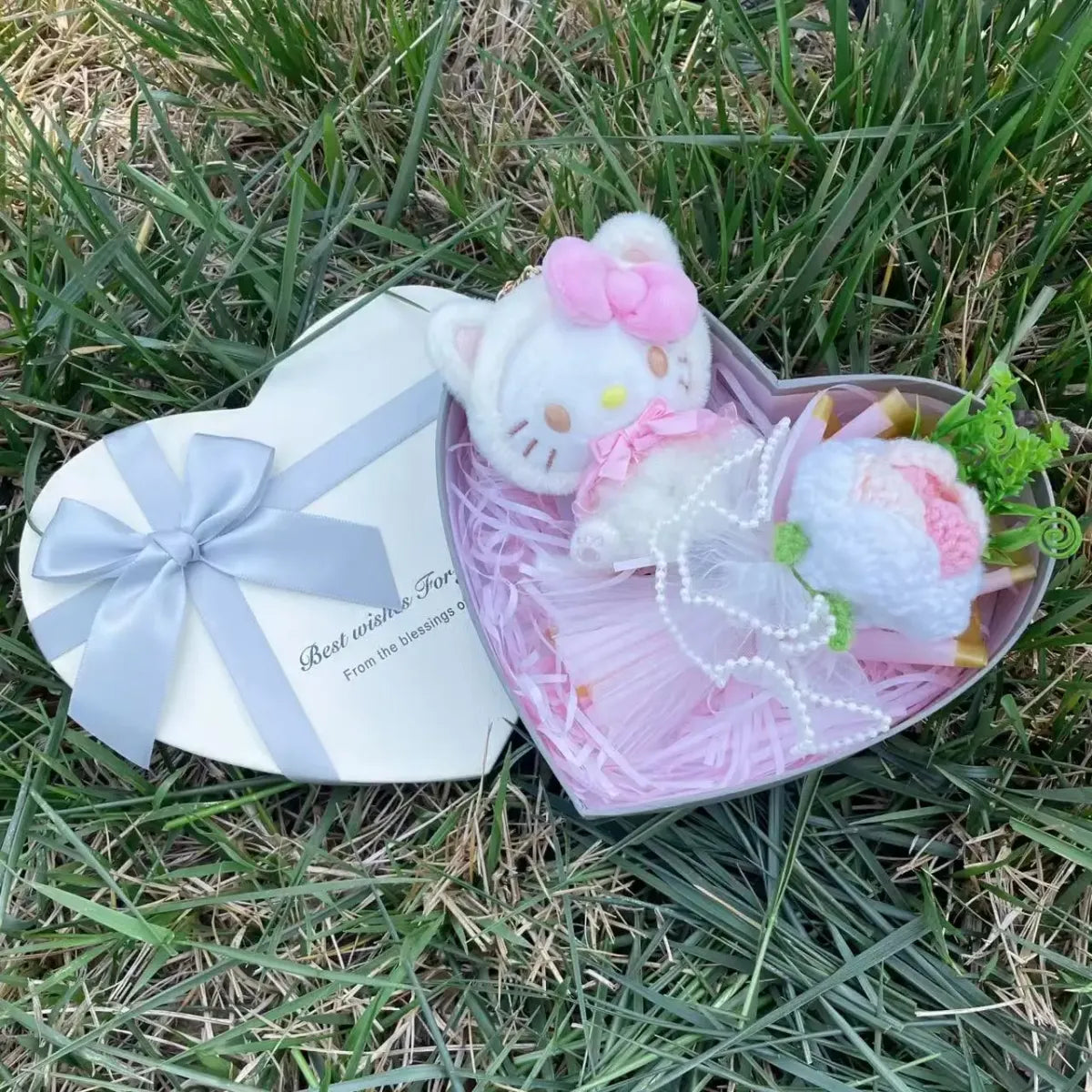 Kawaii Plush Gift Box – Kuromi My Melody Hello Kitty Heart Box Gift Set - Christmas - Plushie - 7