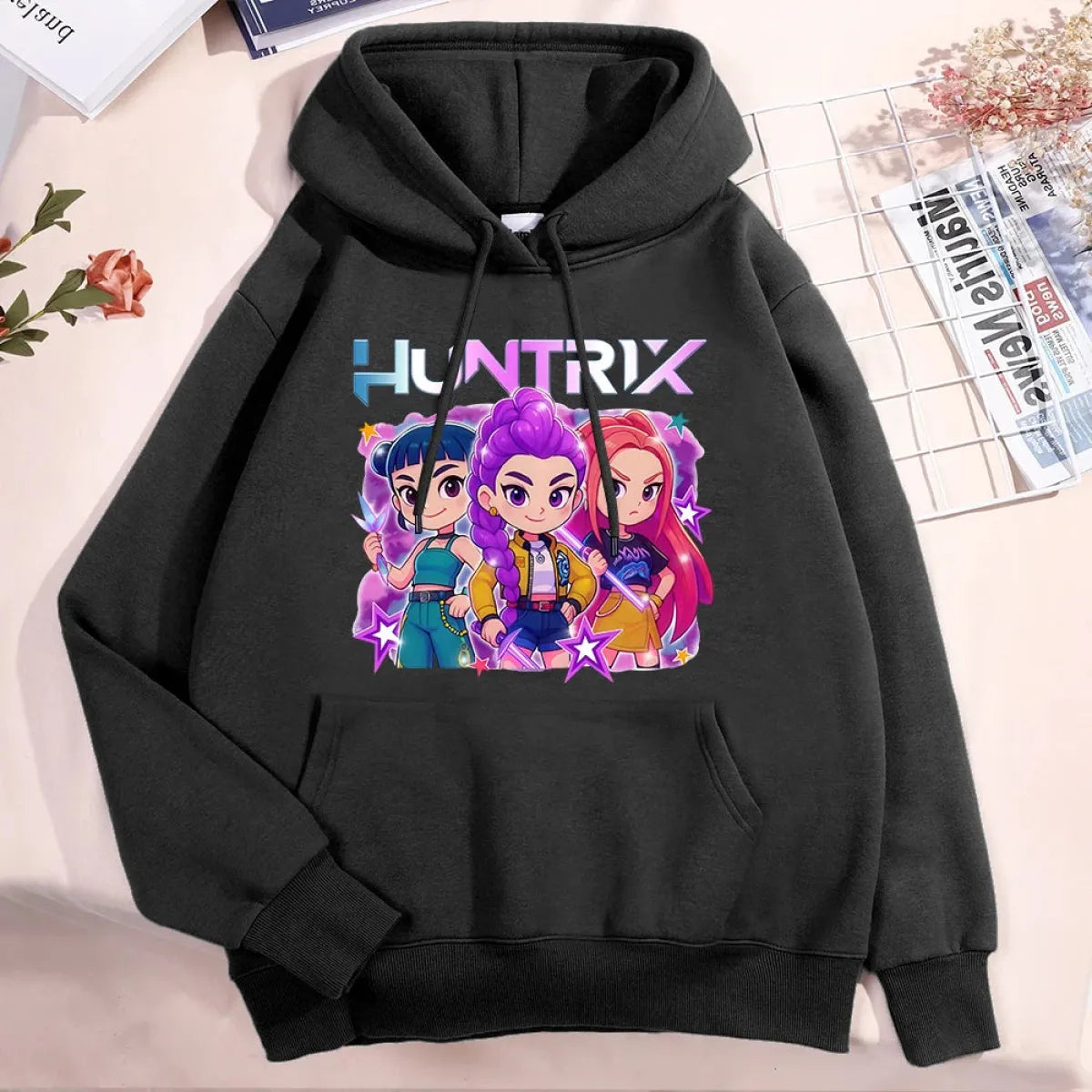 Sweat à Capiche Moollyfox – Impression Caricature, Pour Filles Et Garçons, Coton/polyester