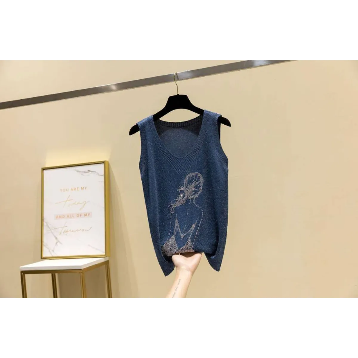 Glitter Print Tank Top - Women’s Clothing & Accessories - 25