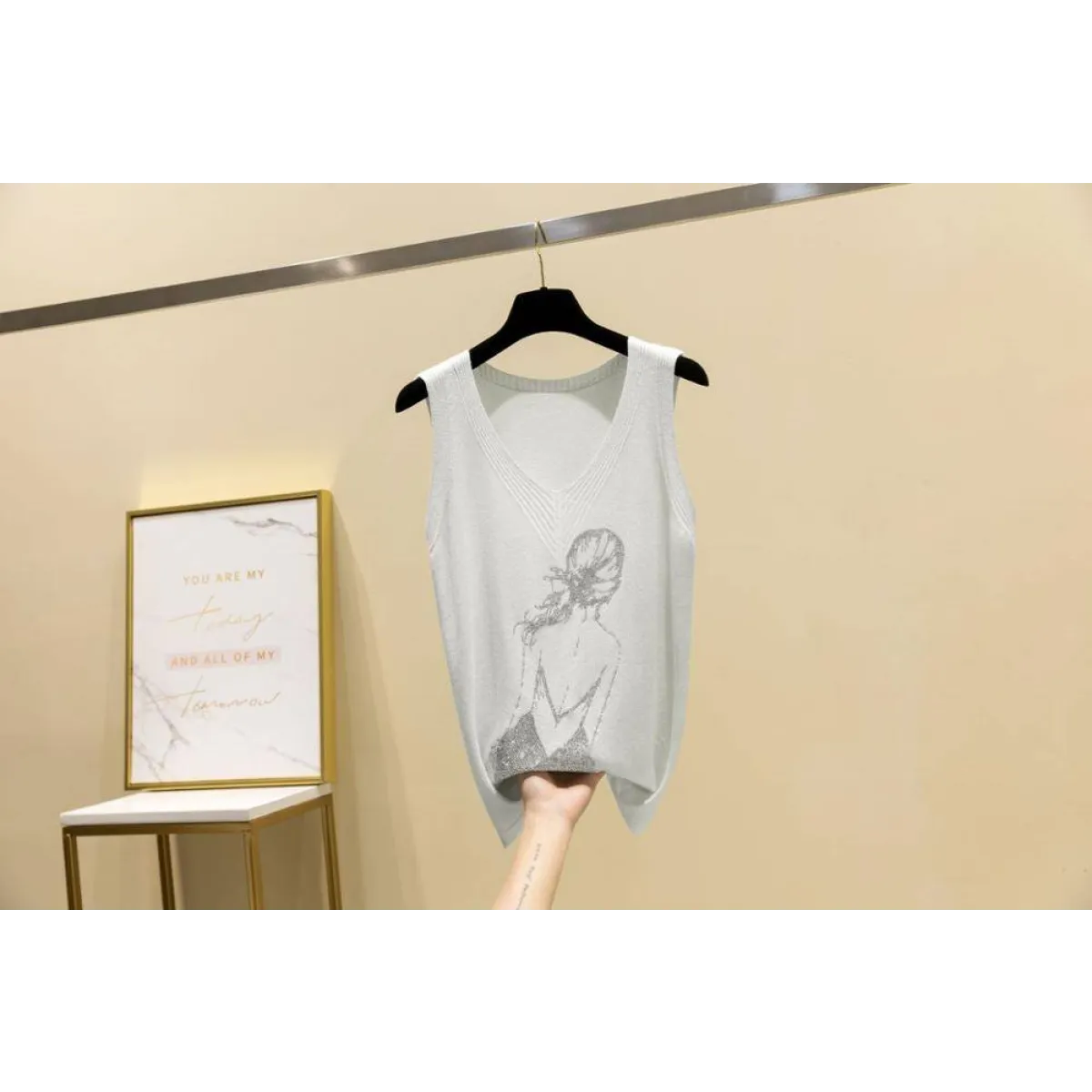 Glitter Print Tank Top - Women’s Clothing & Accessories - 27