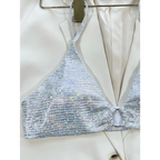 Glitter Sequin Bikini Set – Ring Detail Thong Swimwear - Harajuku Style - Strapless - Swimwear - 2