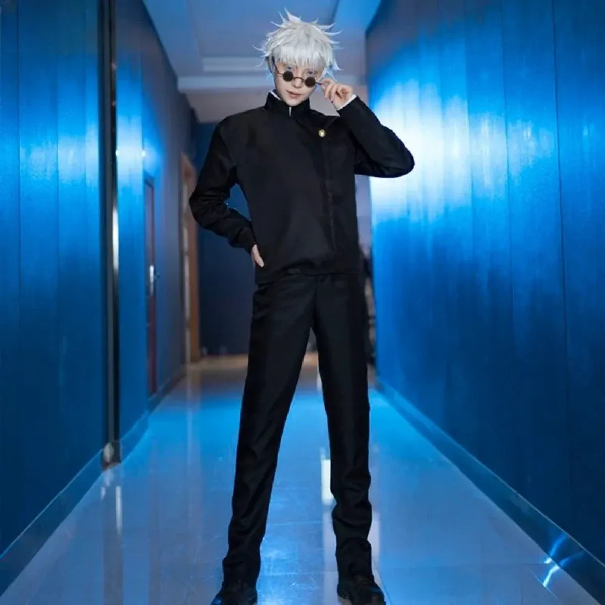 Gojo Satoru Cosplay Uniform Set with Wig & Glasses - Anime - Cosplay - 1