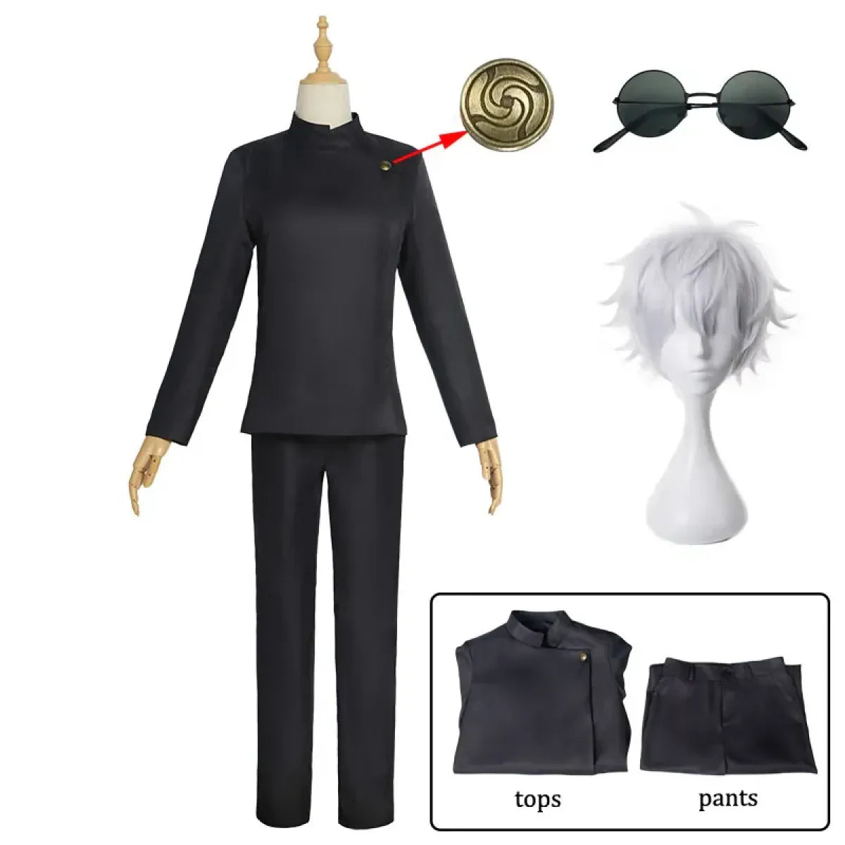 Gojo Satoru Cosplay Uniform Set with Wig & Glasses - Anime - Cosplay - 2