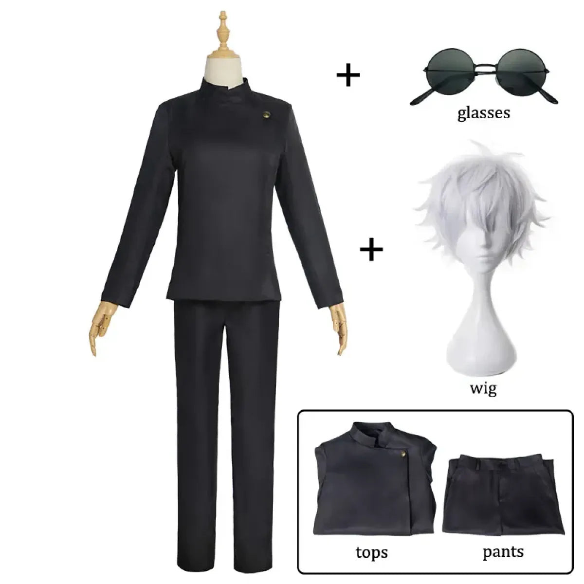 Gojo Satoru Cosplay Uniform Set with Wig & Glasses - Anime - Cosplay - 7