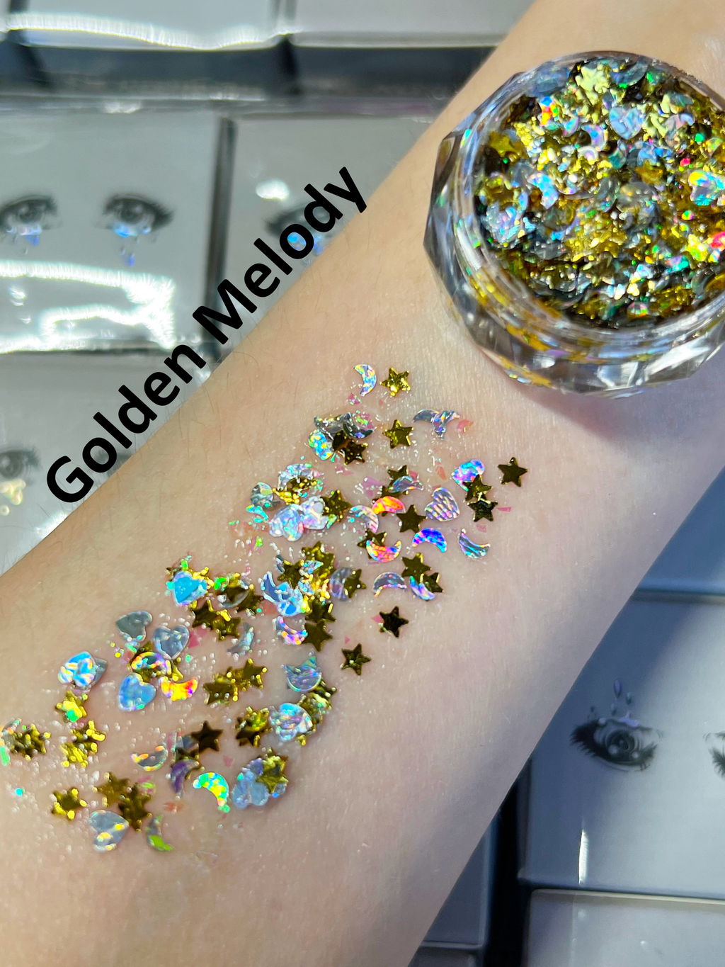 Gel Glitter Tears Festival Makeup