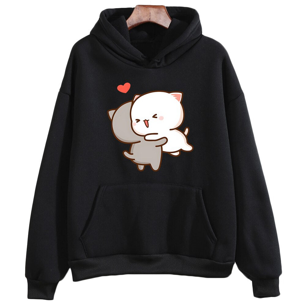 Peach & Goma Mochi Cat Love Hoodie - Black / XXL - Women’s Clothing & Accessories - Shirts & Tops - 14 - 2024