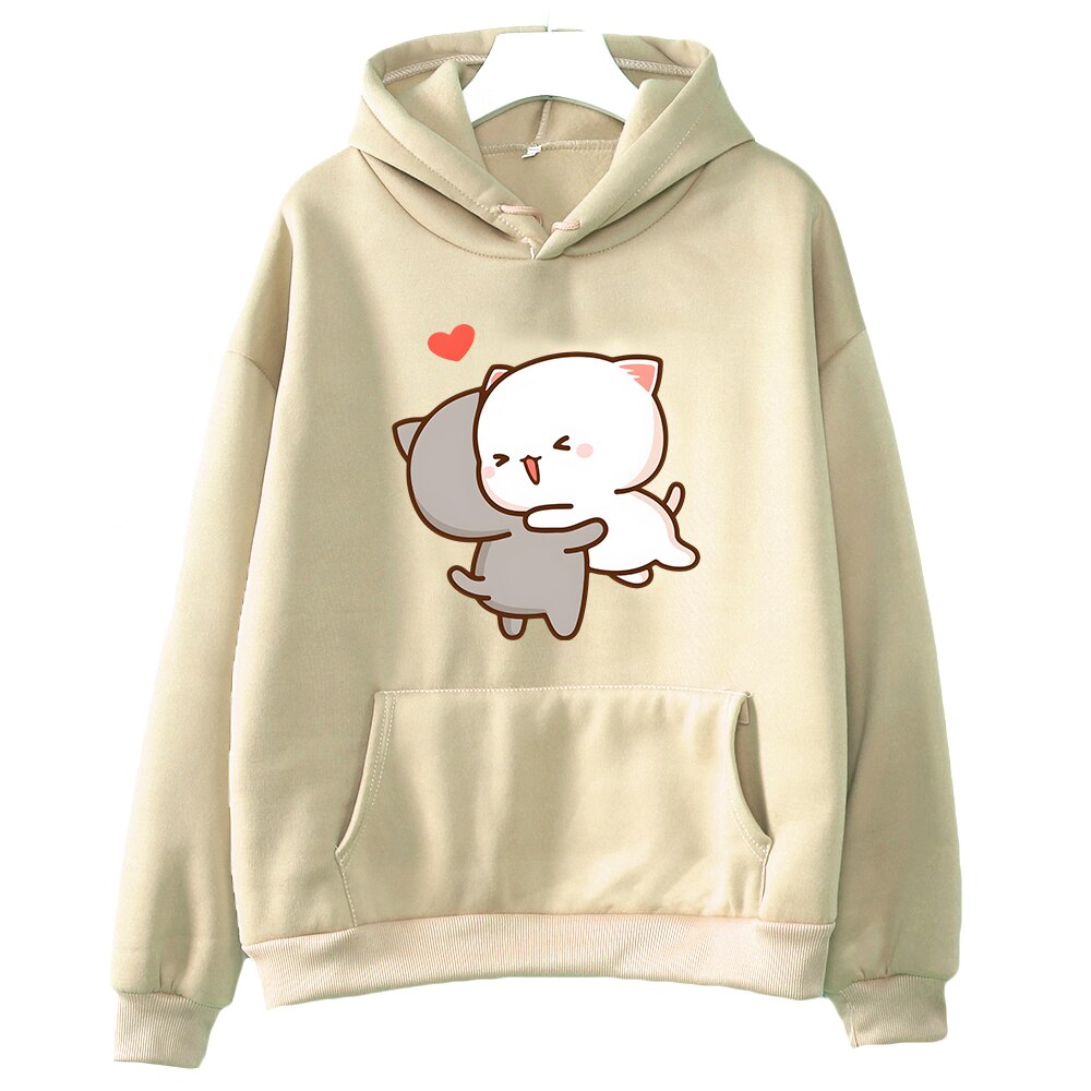 Peach & Goma Mochi Cat Love Hoodie - Khaki / XXL - Women’s Clothing & Accessories - Shirts & Tops - 16 - 2024