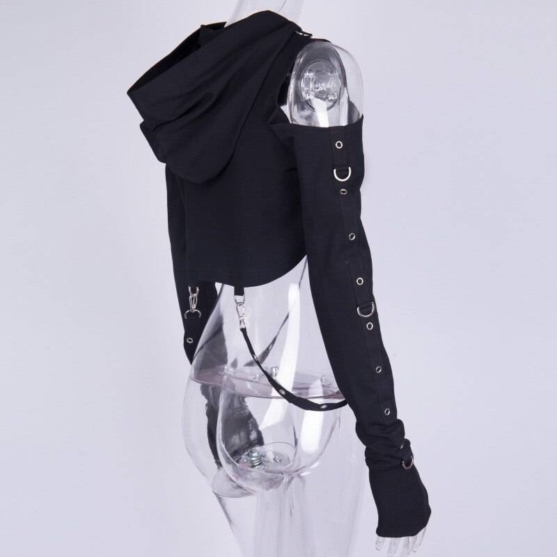 Goth Cropped Hoodie - T-Shirts - Shirts & Tops - 16 - 2024