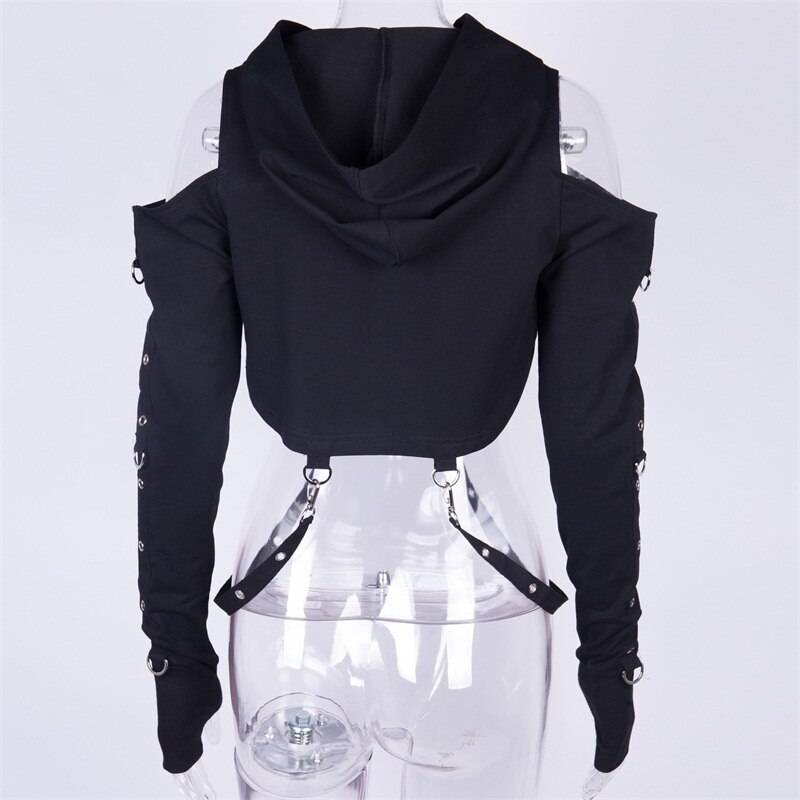 Goth Cropped Hoodie - T-Shirts - Shirts & Tops - 17 - 2024