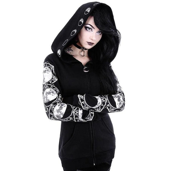 Goth Lunar Hoodie - Women’s Clothing & Accessories - 1