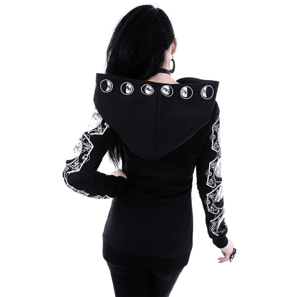 Goth Lunar Hoodie - Women’s Clothing & Accessories - 10