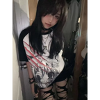 Black & White Gothic Anime T-Shirt – Harajuku Y2K Graphic Top - T-Shirts - Short - Round - T-Shirts - 3