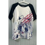 Black & White Gothic Anime T-Shirt – Harajuku Y2K Graphic Top - T-Shirts - Short - Round - T-Shirts - 1