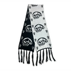 Black & White Y2K Harajuku Scarf – Gothic Cat Print with Tassels - Accessories - Scarves - 4
