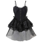 Lace One Piece Swimsuit – Gothic Corset Mini Dress Style - All Dresses - Sleeveless - Swimwear - 1