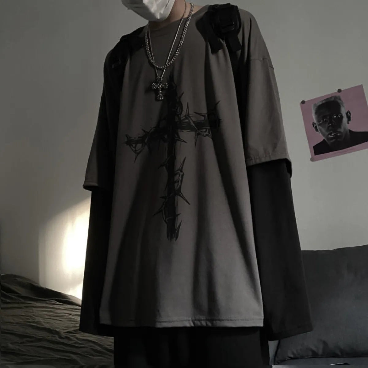 Gothic Cross Oversized T-shirt - T-Shirts - 3