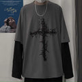 Gothic Cross Oversized T-shirt - T-Shirts - 7