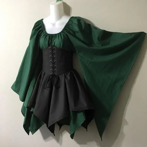 Gothic Elf Corset Dress – Medieval Fairy Lolita Cosplay - All Dresses - Sets - 2