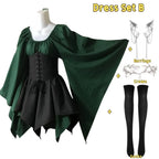Gothic Elf Corset Dress – Medieval Fairy Lolita Cosplay - All Dresses - Sets - 10