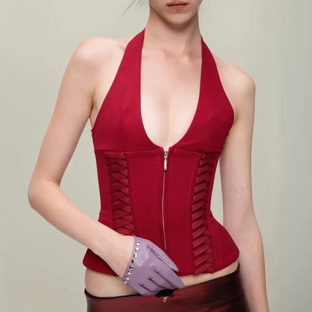 Gothic Halter Corset Top - Tops & Tees - Tops - 1