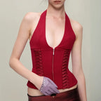 Gothic Halter Corset Top - Tops & Tees - Tops - 1