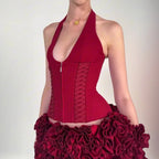 Gothic Halter Corset Top - Tops & Tees - Tops - 2