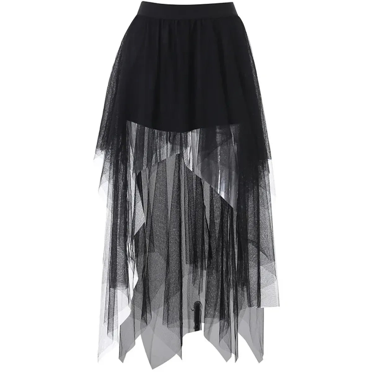 Gothic Harajuku Irregular Tulle Skirt – Y2K High Waist Layered Skirt - Bottoms - Skirts - 7
