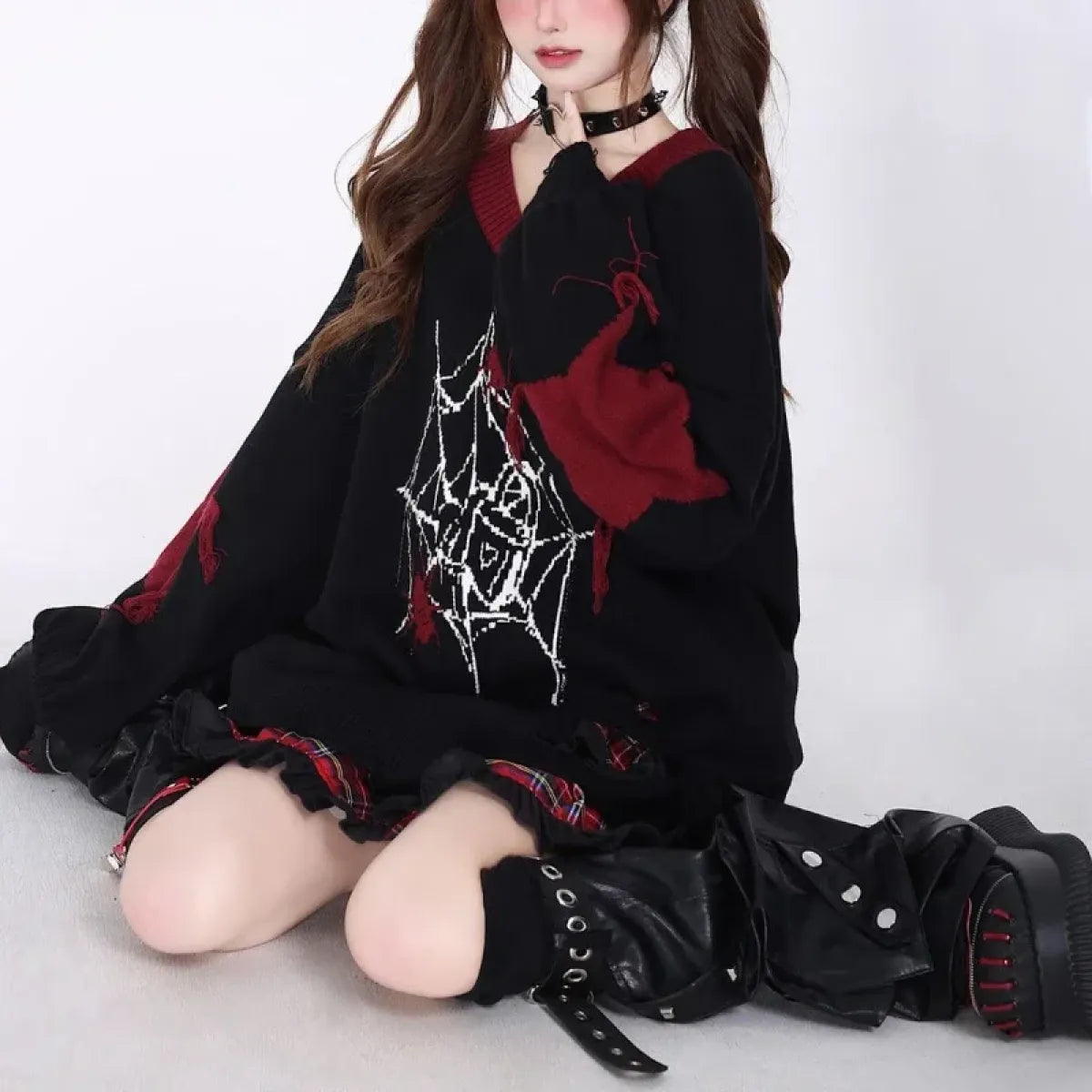 Gothic Harajuku Spiderweb Sweater - Sweaters - Sweaters - 3