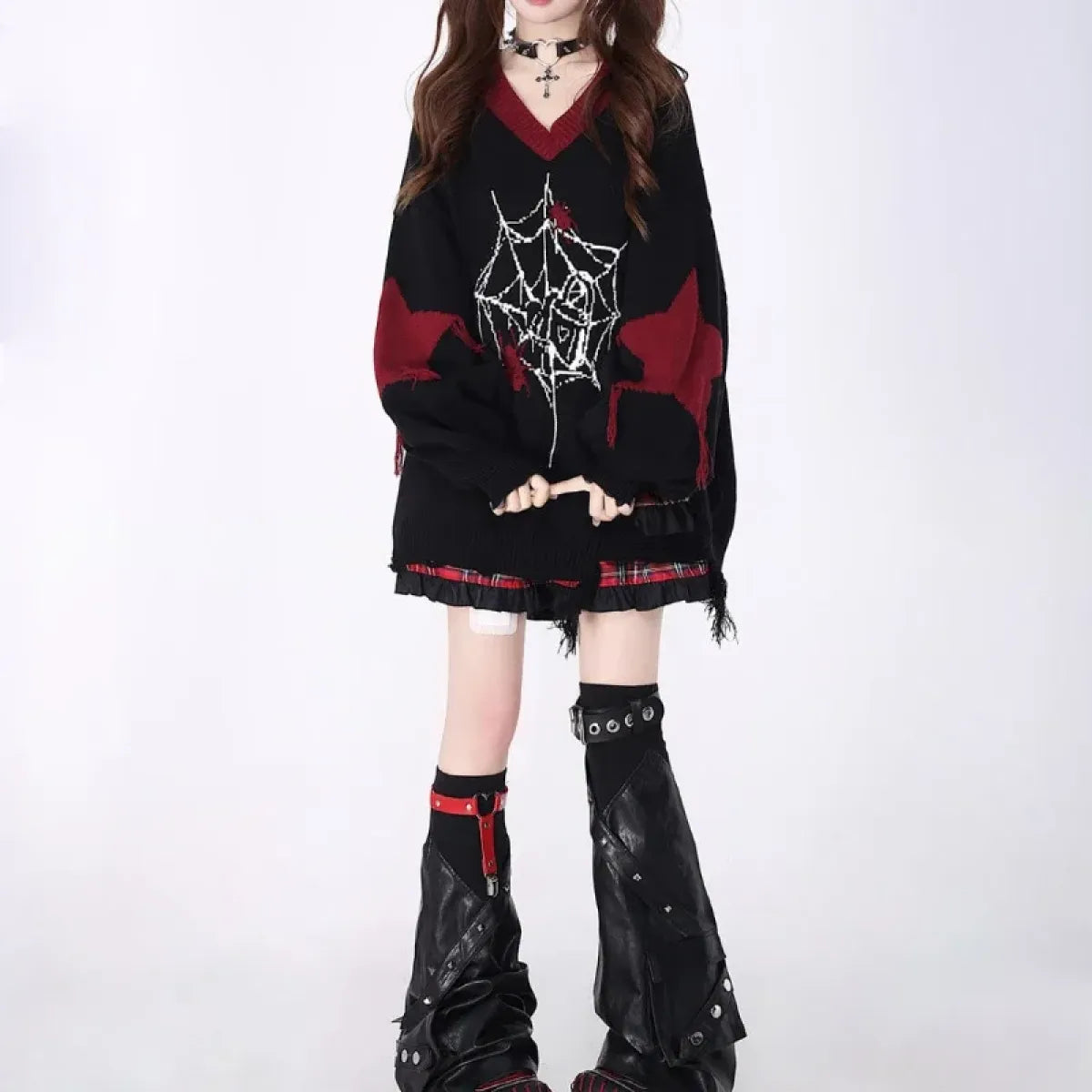 Gothic Harajuku Spiderweb Sweater - Sweaters - Sweaters - 4