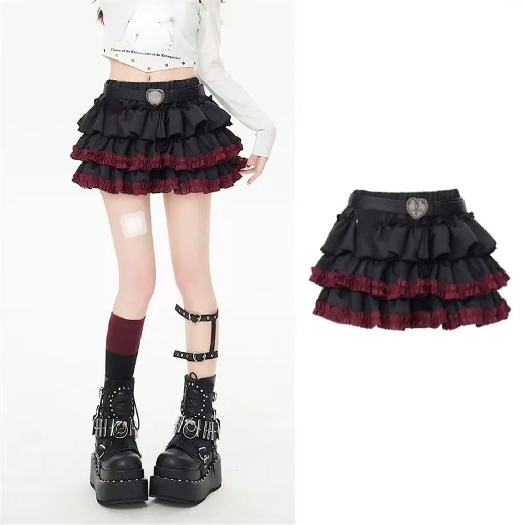 Ruffle Mini Skirt – Gothic Harajuku Y2K Emo Aesthetic - Bottoms - Skirts - 1
