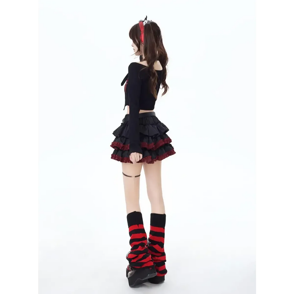 Ruffle Mini Skirt – Gothic Harajuku Y2K Emo Aesthetic - Bottoms - Skirts - 4
