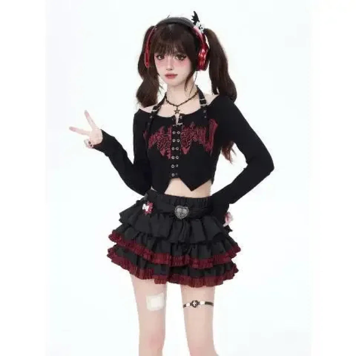 Ruffle Mini Skirt – Gothic Harajuku Y2K Emo Aesthetic - Bottoms - Skirts - 5